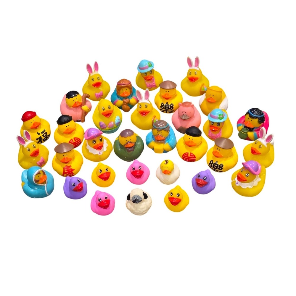 Lot of Rubber Ducks 30+ Jeep Ducking Assorted Small Duckies Tags Bulk